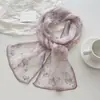 Novo Estilo Lenço Longo de Seda para Mulheres, Lenço de Chiffon 100% Seda de Amora, Versátil e de Alta Qualidade, Lenço de Primavera e Verão, Lenço de Pescoço, Echarpe