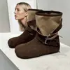 Botines Birkenstock Estilo Coreano Hebilla Retro Punta Redonda Suela Gruesa para Mujer 2026 Nuevo Estilo Otoño/Invierno Botas Versátiles de Temperamento Adelgazantes
