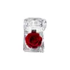 Día de San Valentín Transfronterizo Acrílico Flor Preservada Regalo Romántico Caja Transparente de Anillo de Rosa para Novia Propuesta Venta al por Mayor