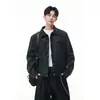 Jaqueta Motociclista Retro Americana com Lapela para Homens e Mulheres Outono Solta Manga Longa Doce Cool Versátil Jaqueta de Couro Roupa Exterior Tendência