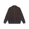 Yidao Vintage Otoño 2026 Nueva Colección: Cárdigan de punto retro estilo japonés, minimalista, de color liso, estética "old money", con cierre de cremallera y cuello alto para hombre