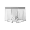 Cueca Masculina de Seda de Gelo 120S Sem Costura e Confortável, Respirável, Toque de Luxo, Boxer Jacquard Liso
