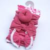 Faixa de cabelo infantil europeia e americana, cor sólida, nylon, três peças, faixa de cabeça para bebê, três peças, acessórios para cabelo, cocar de bebê, atacado