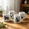*Edición Limitada de Navidad 0343* 8.5*9.5cm 450ml Taza Cónica de Cerámica Taza de Café Serigrafiada Taza de Agua en Relieve