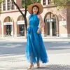 Vestido Largo de Foto de Viaje de Verano Hada Foto de Viaje Super Hada Temperamento Vestido de Encaje con Cuello Halter