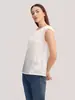 Camiseta de Alta Qualidade Sem Mangas em Cor Sólida, Nova Coleção 2026 Feminina Pesada de Acetato com Gola Redonda, Camiseta Base Pulôver de Triacetato