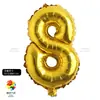Globo Alfanumérico Mediano Dorado y Plateado de 32 pulgadas Decoración de Cumpleaños Papel de Aluminio Fiesta de Bodas Set de Película de Aluminio Arreglo Globo