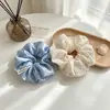 Elástico de cabelo tipo scrunchie com bolinhas finas estilo coreano para mulheres, elegante e simples, versátil para o uso diário, acessório de cabelo em tecido macio