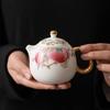 Bule Shoutao de Porcelana de Camurça Jade Chávena de Chá Escritório Kung Fu Conjunto de Chá Bule de Chá Banhado a Ouro Pêssego Fada Ovo de Dragão Bule de Chá Único