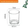 Copo de Vela de Aromaterapia Copo Vazio Redondo Transparente de Vidro Porta-Vela Pedra Difusora Pote de Vidro para Vela Resistente a Altas Temperaturas