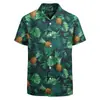 Camisa de verano con estampado de grafiti, camisa casual holgada de manga corta para hombre