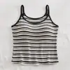 Nueva Camisola de Estilo Coreano para Mujer de Primavera, Sujetador sin Varillas con Almohadillas Integradas en el Pecho, Se Puede Usar como Capa Exterior, Diseño Rayado con Espalda Hermosa