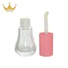 Tubo Personalizado de Fabricante para Brillo de Labios Transparente de 15 ml Material de Empaque Botella de Vidrio de Fondo Redondo Cubierta de Cepillo Cosmético para Brillo de Labios Botella Cosmética