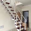 Escalera Doméstica Decoración de Escalera para Apartamentos Pequeños Dúplex Interiores, Adecuada para Estilo Moderno, Hecha de Madera Maciza con Doble Viga