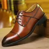 Cross48 Zapatos de Hombre Talla Grande Otoño Nuevos Elegantes Versátiles Británico Oficinista Ropa Formal Novio Traje de Boda Zapatos de Cuero