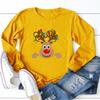 Outono Europeu e Americano Transfronteiriço Novos Looks de Casal Desenho Animado de Rena de Natal Estampa Gola Redonda Casual Versátil do Fabricante da Fonte