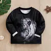 Sudadera de Manga Larga para Niño, Primavera y Otoño, Bebé, Estampado de Tigre y Tiranosaurio Rex, Ropa Infantil Transfronteriza, Estilo Europeo y Americano