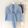 Chal de Aire Acondicionado de Alta Calidad Primavera/Verano 2026 para Mujer, Protector de Cuello Versátil en Forma de T de Color Sólido, Bufanda de Punto para Exteriores