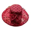 Chapéu de sol feminino chapéu de gaze chapéu de organza chapéu de sol de verão chapéu de gaze retrô para exterior chapéu de praia bolinhas Europa e Estados Unidos
