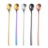 Cuchara de Acero Inoxidable 304 de Mango Largo para Revolver Cuchara para Condimentos Estilo Coreano Cuchara Extendida para Café Cuchara Creativa para Hielo Cuchara para Postre Miel