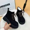 Botas Populares de Suela Gruesa para Mujer 2025 Invierno Nuevos Zapatos de Algodón con Mayor Calidez Forrados de Borrego Piel de Ante Lana Botas de Nieve
