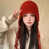 Gorro de Felpa para Mujer, Gorro de Punto Cálido para Otoño e Invierno que Protege las Orejas, Estilo Popular que Hace que la Cara Parezca Más Pequeña, Gorro y Bolso de Doble Uso