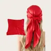 Lenço de Cabeça Estilo Europeu e Americano, Lenço de Seda Liso para Mulheres, Seda de Imitação, 90 Cores, Acabamento em Cetim, Lenço no Atacado de Fabricantes da Ásia Central