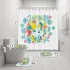 Venta caliente transfronteriza directo de fábrica Mickey estampado digital poliéster impermeable a prueba de moho cortina de ducha cortina de baño de cuatro piezas