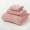 Toalhas Lisas Transfronteiriças, Toalhas 100% Algodão, Conjunto de Três Peças para Banho, Toalha de Rosto, Toalha de Banho, Toalha de Banho para Adultos de Comércio Exterior