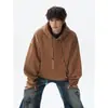 Sudadera con capucha de alta calidad para hombre de talla grande Otoño/Invierno 2026 con diseño simple, forro polar y chaqueta engrosada
