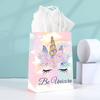 Bolsa de Regalo de Unicornio de Dibujos Animados Transfronteriza Bolsa Tote de Regalo para Fiesta de Cumpleaños Bolsa de Papel de Embalaje para Compras de Dulces y Joyería