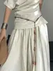 Corda de Cintura Trançada com Contas Marrom Maillard para Outono e Inverno Feminino, Cinto Versátil Boêmio com Franjas, Corda de Cintura para Amarrar com Contas