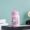 Taza de Agua Portátil, Linda Taza de Vidrio Estampada de Dibujos Animados de Doble Capa con Anillo de Asa, Taza con Soporte para Teléfono Móvil, Taza para Acompañar el Café