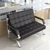 Juego sencillo de sofá de oficina y mesa de centro, banco pequeño moderno minimalista para oficina, sofá de tres plazas para recepción de negocios