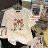 Venta de liquidación: Camiseta de Manga Corta sin Mangas para Niña Estilo Chanel, Algodón, Estilo Perezoso de Verano, Cuello Redondo Estampado, Camiseta Básica de Manga Media