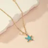 Tobillera con Colgante de Estrella de Mar Imitación Perla, Cadena de Tobillo de Acero Inoxidable, Joyería Sencilla de Uso Diario de Nicho, 2024 Europea y Americana Transfronteriza