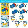 Transfronterizo 6 hojas/paquete pegatinas rompecabezas cara de tiburón que cambia de color DIY Amazon pegatinas para niños pegatinas de dibujos animados de vida marina