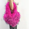Bolso de Mano Pequeño de Piel Sintética de Mapache, Bolso de Piel Elegante de Gama Alta, Nuevo Modelo 2023 Bolso con Forma de Corazón, Bolso de Felpa Ecológico de Gama Alta