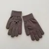Guantes de Oso Bebé de Cinco Dedos, Tejido Jacquard Infantil, Nuevo Diseño Simple de Punto, Guantes Calientes sin Dedos de Estilo Coreano de Moda para Niños