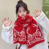 Bufanda de Regalo de Navidad para Novia Roja Moderna Vintage Imitación Cachemira y Terciopelo Gruesa Larga Bufanda Chal de Invierno para Mujer