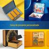 Caixa de Presente Personalizada Criativa em Forma de Livro com Aba Caixa de Embalagem Tampa e Base Caixa Vazia Personalizada com Porta Dupla para Lembrancinhas