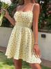2025 Amazon Transfronterizo Europa y Estados Unidos Nueva Moda Sexy Falda Corta Colección Floral Vestido con Tirantes a la Cintura