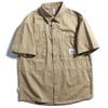 Camisa de Trabalho Estilo Japonês Camisa Masculina de Manga Curta Verão Fino Algodão Puro Camisa Masculina Camisa Solta de Meia Manga Camisa Masculina de Bolso