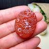 Colgante de calcedonia roja natural de dragón y fénix para amantes, colgante de marca Dragón para amantes, colgante de cristal, regalo al por mayor