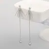 S925 Brincos de Girassol de Prata Esterlina Longo Tassel das Mulheres Super Fada Elegante Simples All-match Brincos Coréia Dongdaemun