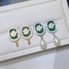 Configuraciones de Pendientes de Perla de Circonita Chapadas en Oro de 18 Quilates Madreperla Natural Accesorios para Pendientes DIY para Mujeres Materiales Hechos a Mano DIY