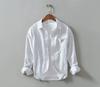 Camisa Gola Lapela L513 Casual Jovem Algodão Solta Cinza Manga Longa Listrada Masculina Peça Única Dropshipping Casual