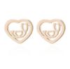 Moda Coreana Acero Inoxidable Corazón Estrella Estrella de Cinco Puntas Triángulo Aretes Simple Geométrico Negro Hip-Hop Uñas para Hueso de la Oreja