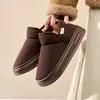 Pantufas internas tudo incluído, forradas com fleece, quentes, com sola grossa e antiderrapante para mulheres, adequadas para outono e inverno, também podem ser usadas ao ar livre; também disponível em estilo casal para homens