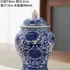 Tarro cerámico vintage azul y blanco a prueba de humedad para té tarro de té de alta gama boutique tarro de té para el hogar regalo tarro de té lote ordinario